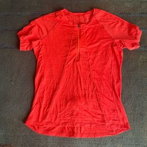 Athleta size XL orange short sleeve Pacifica top